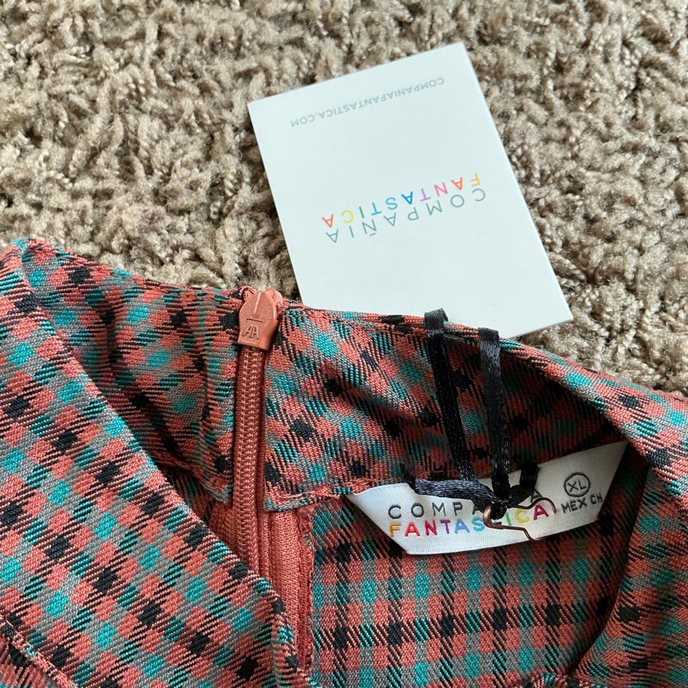 NWT~1960’s Inspired Mod Checked Mini Shift Dress, Mock neck, Women’s XL - Picture 3 of 10